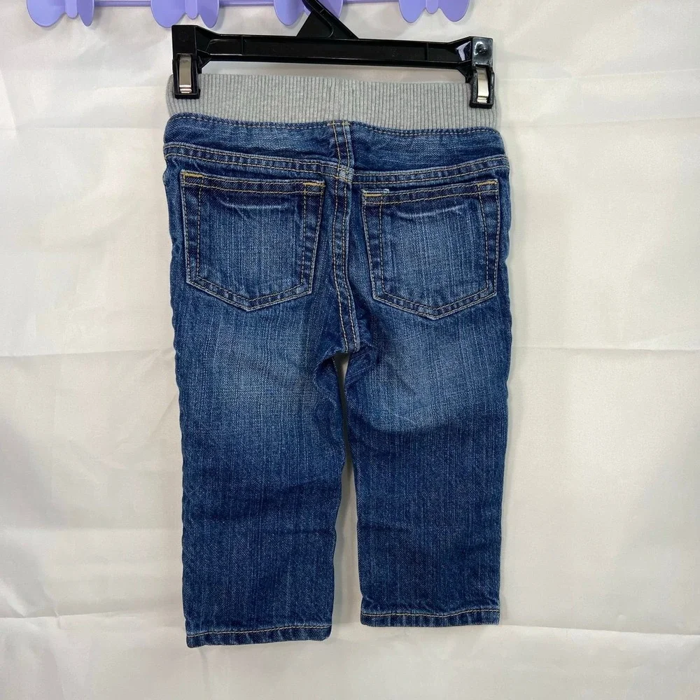 Baby GAP unisex pull on cotton blue denim medium wash jeans pants casual 12-18 m